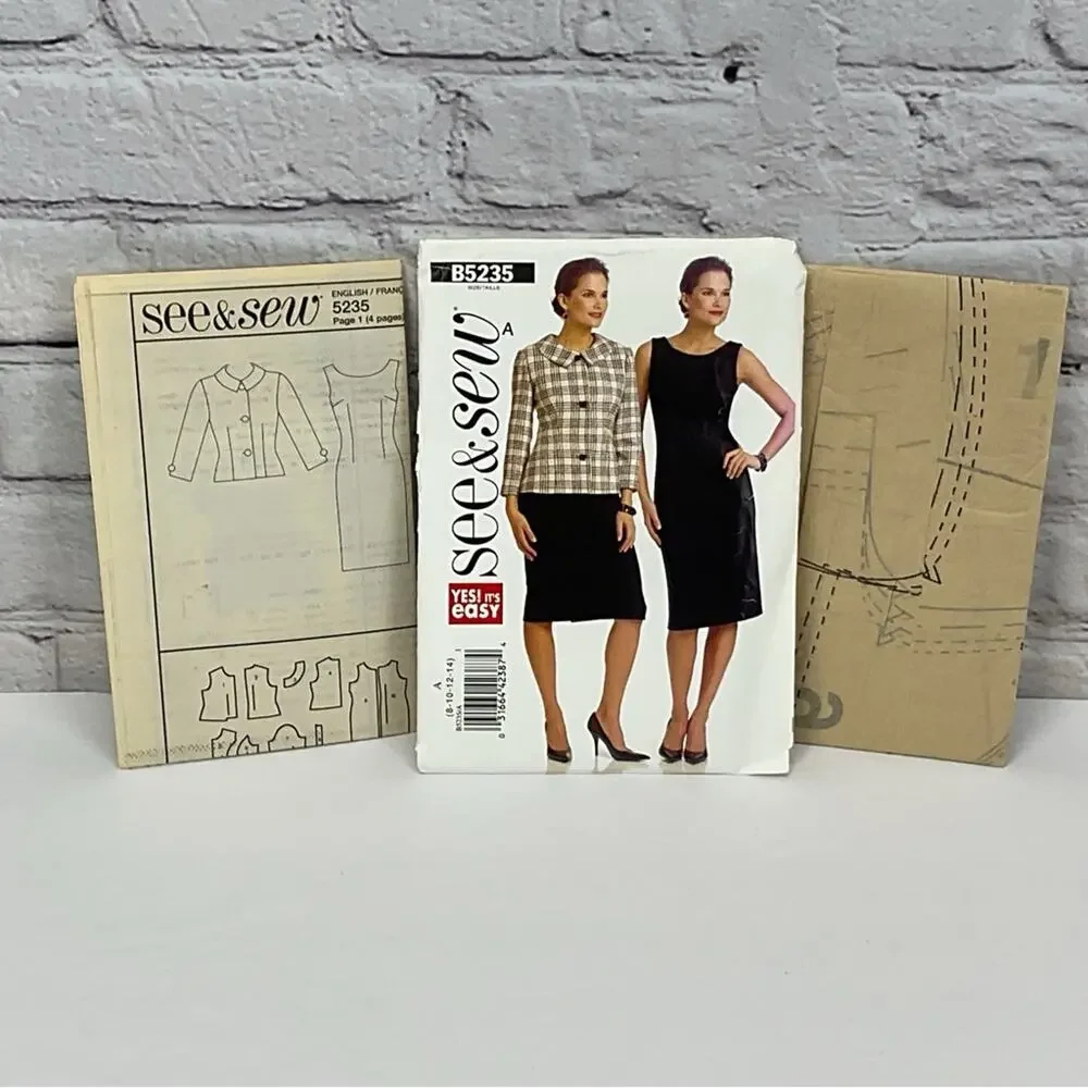 See & Sew Sewing Pattern B5235 Dress & Jacket Women's Sizes 8-14 Uncut Business
